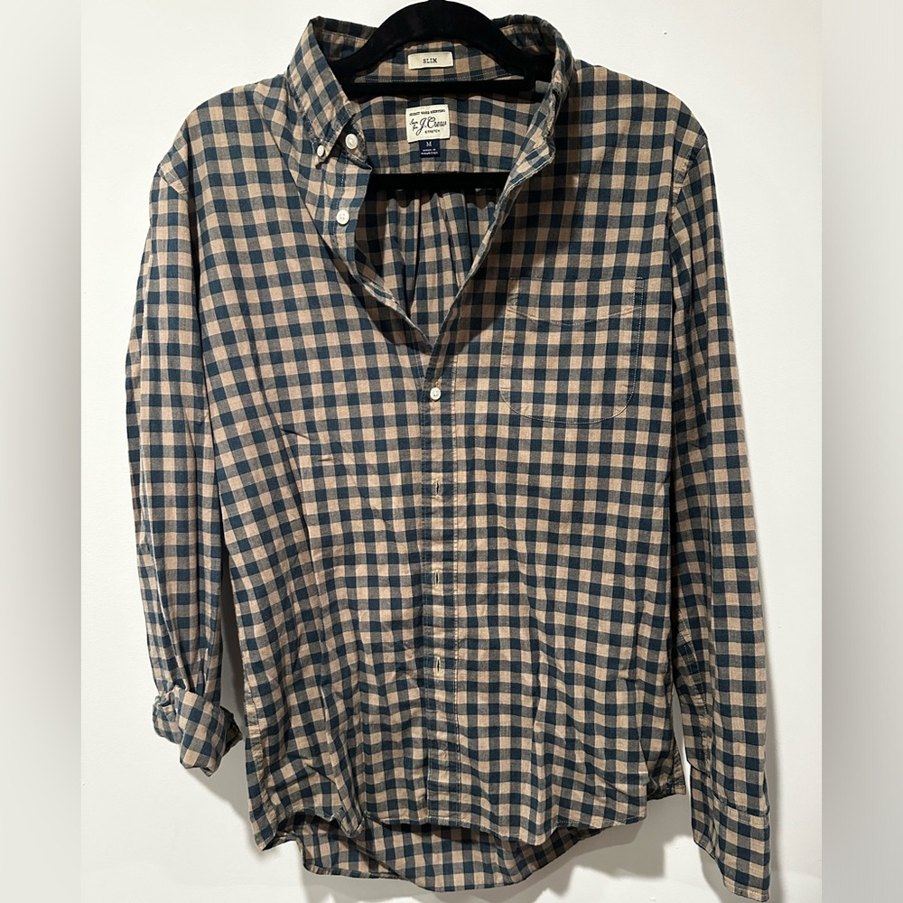 Men's stretch J. Crew long sleeve button down shirt - size medium (slim fit)